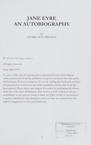 Charlotte Brontë: Jane Eyre (2014, All Times Classics)