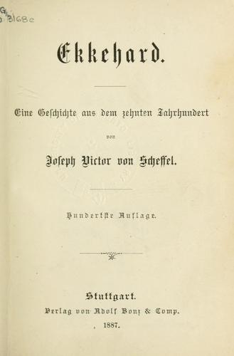 Joseph Viktor von Scheffel: Ekkehard (German language, 1887, Bonz)