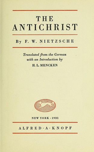 Friedrich Nietzsche: The antichrist (1920, A. A. Knopf)