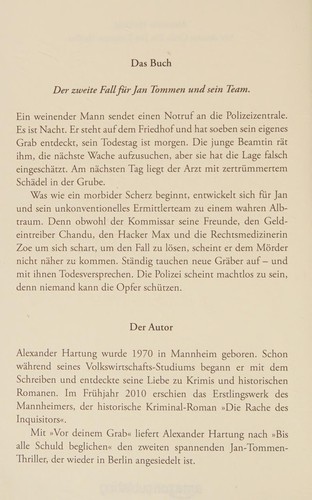 Alexander Hartung: Vor deinem Grab (German language, 2014, Amazon Publishing)