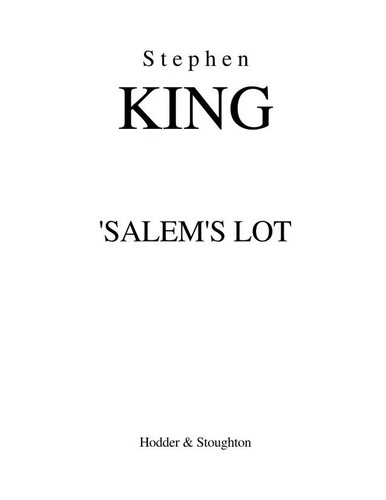 Stephen King: 'Salem's Lot (1992, Hodder & Stoughton)
