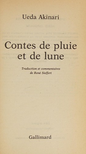 上田 秋成: Contes De Pluie Et De Lune (Paperback, 1984, Gallimard French)