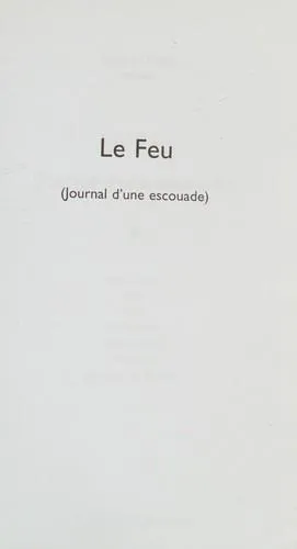 Henri Barbusse: Le feu (French language, 2014, Flammarion)