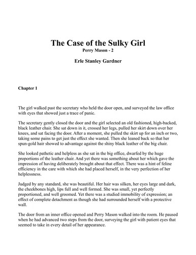 Erle Stanley Gardner: The case of the sulky girl (1992, Ballantine Books)