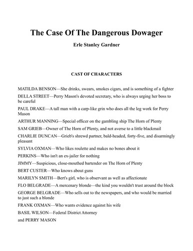 Erle Stanley Gardner: The case of the dangerous dowager (2001, Camden)