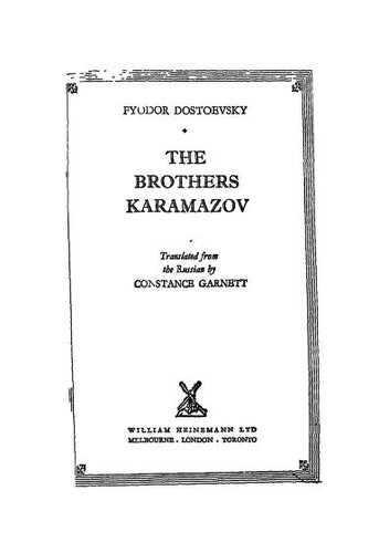 Fyodor Dostoevsky OG: The Brothers Karamazov (1961, William Heinemann)