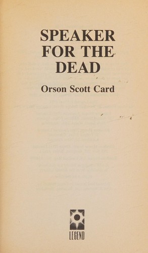 Orson Scott Card: Speaker for the dead (1992, Legend)