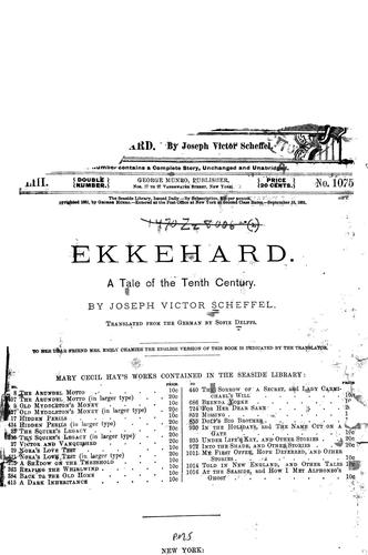 Joseph Viktor von Scheffel: Ekkehard (1881, G. Munro)